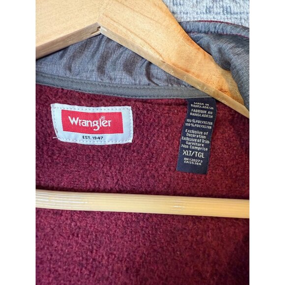 Wrangler Men's Full Zip Fleece Vest XLT Pockets Workwear Outdoors - Picture 3 of 9